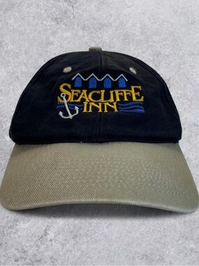 Seacliffe Inn Leamington Ontario Strapback Hat Vintage Navy Khaki Cap
